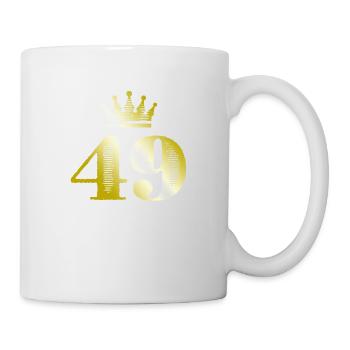 49 Zahl Krone Gold - Tasse - Weiß - Rechts