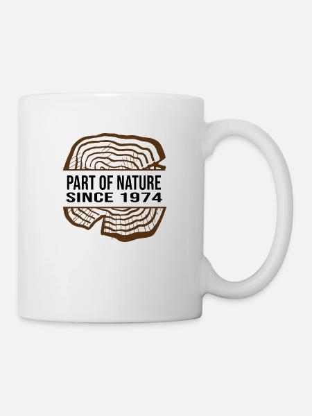 1974 geburtstag 48 jahre jubiläum jahresringe baum - Tasse - Weiß