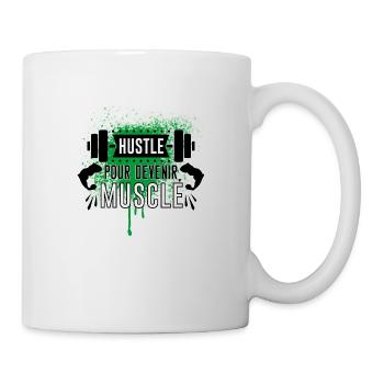 BECOMING MUSCULAR, MOTIVATIONAL PHRASE FOR SPORT - Mug - white - Right