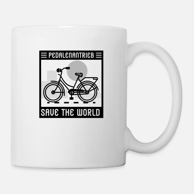 Save the World mit Pedalenantrieb - Tasse - Weiß