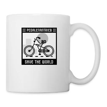 Save the world mit Pedalenantrieb - Tasse - Weiß - Rechts