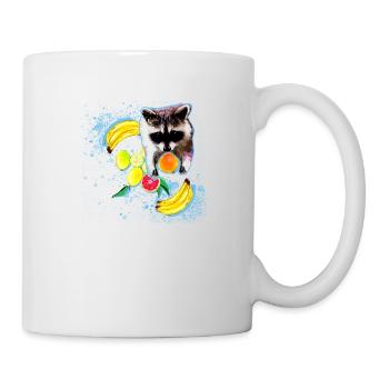 raccoon,bear,graffiti,painting,mint,fruit - Mug - white - Right