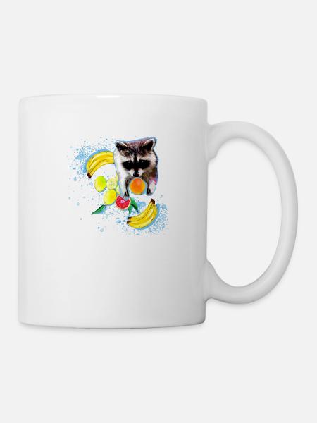 waschbär,bär,graffiti,malerei,mint,obst - Tasse - Weiß