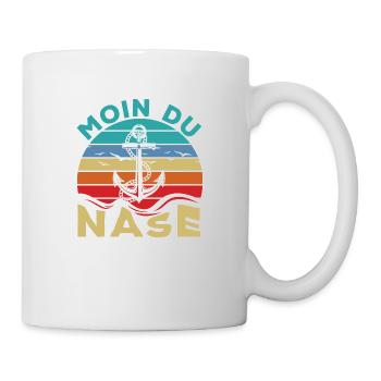 Retro Vintage Moin du Nase Seemanns Anker - Tasse - Weiß - Rechts