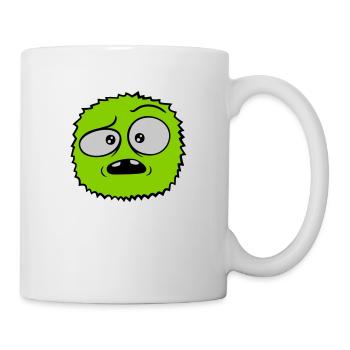 Hairy monster skeptical face - Mug - white - Right