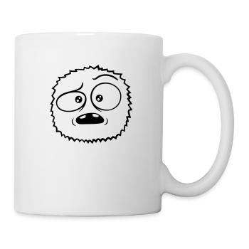 Skeptical face hairy monster - Mug - white - Right