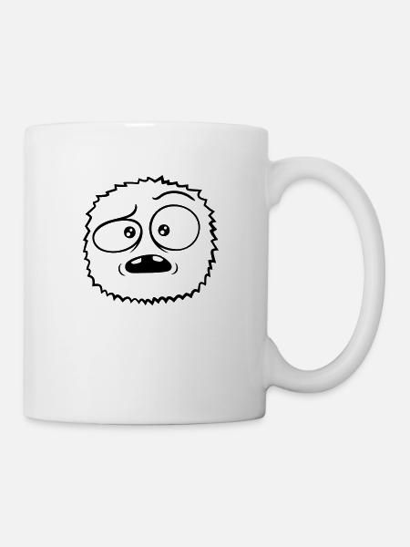 Skeptisches Gesicht haariges Monster - Tasse - Weiß