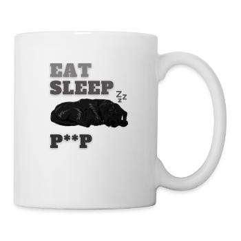 Eat Sleep Poop Funny T-Shirt with cute dog graphic - Tasse - Weiß - Rechts