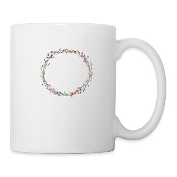 Fleurs des champs couronne boho personnalisable - Mug blanc - blanc - Droite