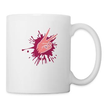 Tropfen Victory Handzeichen Frau - Tasse - Weiß - Rechts