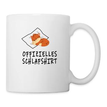 Offizielles Katzen Schlafshirt für Katzenfreunde - Tasse - Weiß - Rechts