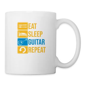 Repeat playing guitar daily - Mug - white - Right