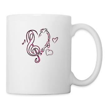 Musik Herz Pink - Tasse - Weiß - Rechts