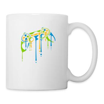 Gouttes Contrôleur Coloré Rétro - Mug blanc - blanc - Droite