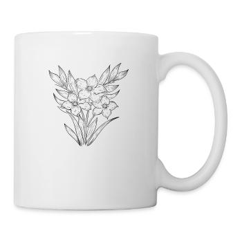 Illustration Blumen Sonne - Tasse - Weiß - Rechts