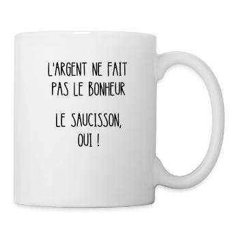 l'argent ne fait pas le bonheur - Mug blanc - blanc - Droite