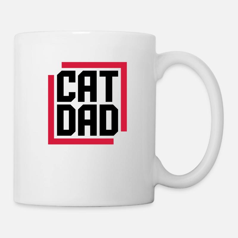 Cat Dad Logo Design - Tasse - Weiß