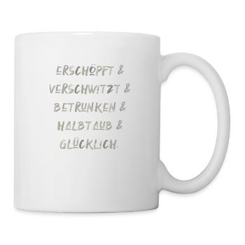 Festival Konzert betrunken Spaß Schrift - Tasse - Weiß - Rechts