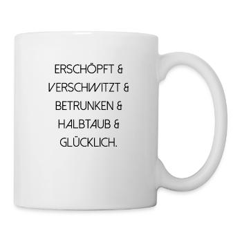 Festival Konzert betrunken Spaß Schrift - Tasse - Weiß - Rechts