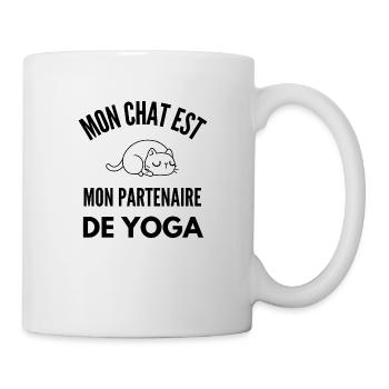 mon chat est mon partenaire de yoga - Mug blanc - blanc - Droite