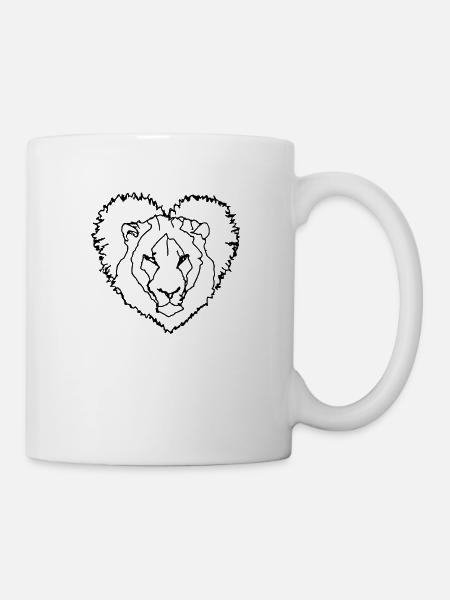 Löwe Herz Geschenkidee - Tasse - Weiß