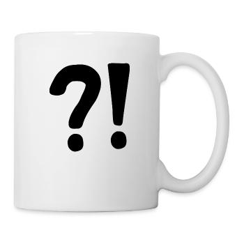 | point d’interrogation Point d’exclamation | icône | Confus - Mug blanc - blanc - Droite