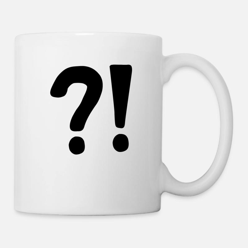 | point d’interrogation Point d’exclamation | icône | Confus - Mug blanc - blanc
