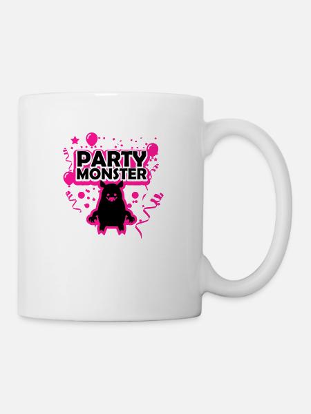 Partymonster pink - Tasse - Weiß