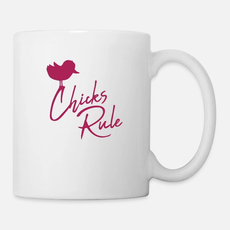 Chicks Rule mignon petit oiseau - Mug blanc - blanc