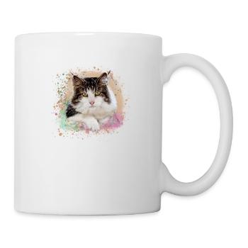 maincoon,katze,graffiti,malerei, Maine-Coon-Katze, - Tasse - Weiß - Rechts