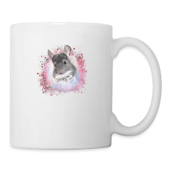 chinchilla, graffiti, peinture, lapin angora - Mug blanc - blanc - Droite