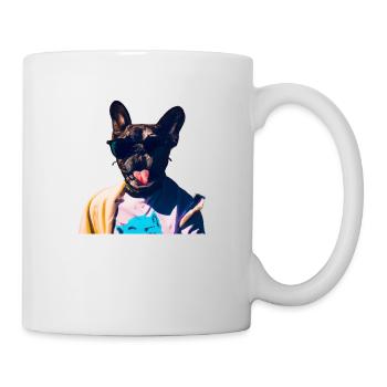 Drôle de chien avec la langue tendue - Mug blanc - blanc - Droite