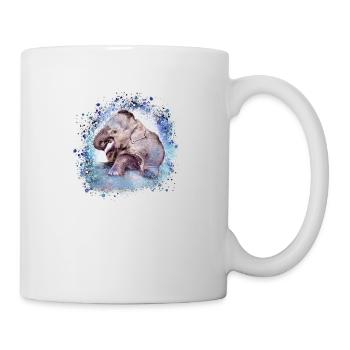 babyelefant,elefant,graffiti,blau,malerei - Tasse - Weiß - Rechts
