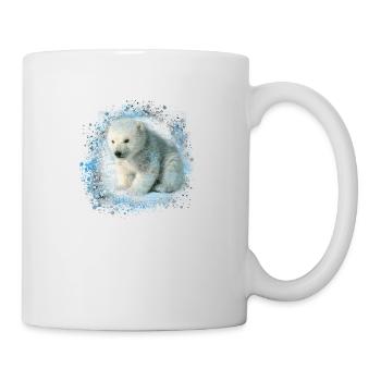 bébé ours polaire, ours polaire, peinture, bleu, graffiti - Mug blanc - blanc - Droite