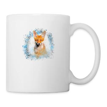 fuchs ,Graffiti, Malerei,fuchs ,aquarell,babyfuchs - Tasse - Weiß - Rechts
