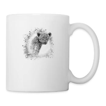 léopard, chat, chat sauvage, graffiti, peinture, gris - Mug blanc - blanc - Droite