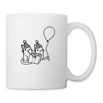 Party Geburtstag Katzen Freunde - Tasse - Weiß - Rechts