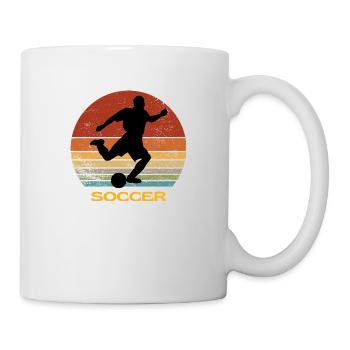 Conception illustrée de soccer - Mug blanc - blanc - Droite