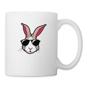 Lapin avec lunettes de soleil Tête de lapin Idée cadeau - Mug blanc - blanc - Droite