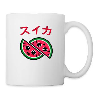 Pastèque suika mignon - Mug blanc - blanc - Droite