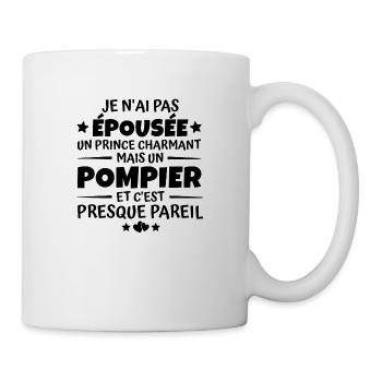 j'ai épousée un pompier / humour femme de pompier - Mug blanc - blanc - Droite