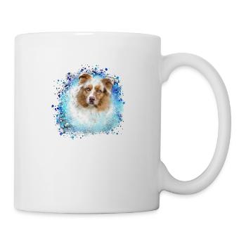 Australian shepherd, blue,graffiti, painting,dog - Mug - white - Right