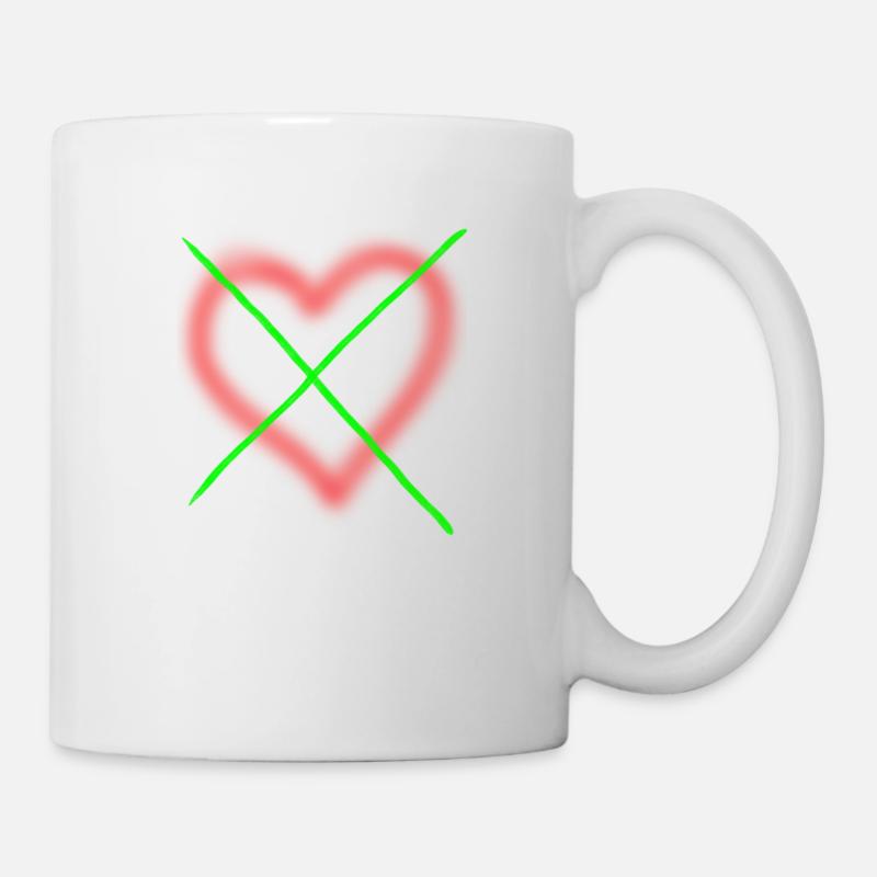Herz durchgestrichen - Tasse - Weiß