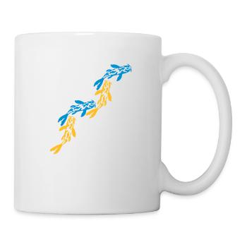 Bunte Koi Fische Nishikigoi - Tasse - Weiß - Rechts
