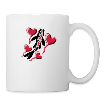 Herzen Koi Fisch Nishikigoi - Tasse - Weiß - Rechts