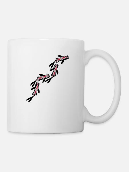 Viele Koi Fische Nishikigoi - Tasse - Weiß