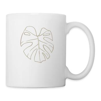 Zimmerpflanze Monstera Pflanzen Plants Blatt Liebe - Tasse - Weiß - Rechts