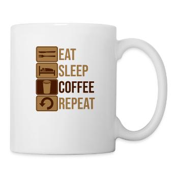 eat sleep coffee repeat - Mug - white - Right