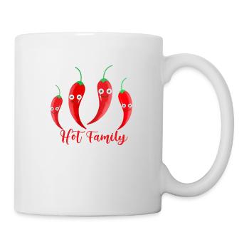 hot family,chilli,familie,hot,gemüse - Tasse - Weiß - Rechts