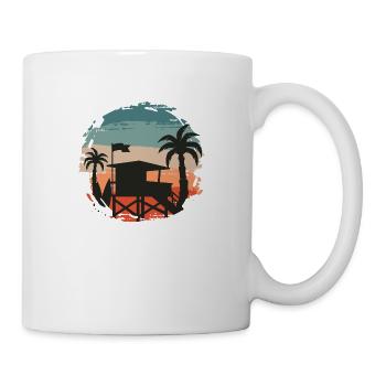Beach Style: Sommer, Sonne, Palmen und Meer - Tasse - Weiß - Rechts